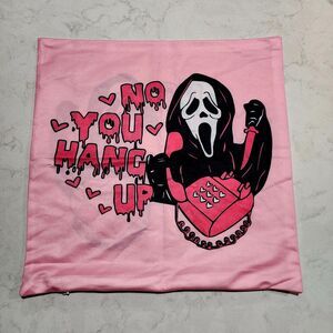 Ghost Face Scream "No You Hang Up" Throw Pillow Cover Case 18"x 18" Halloween